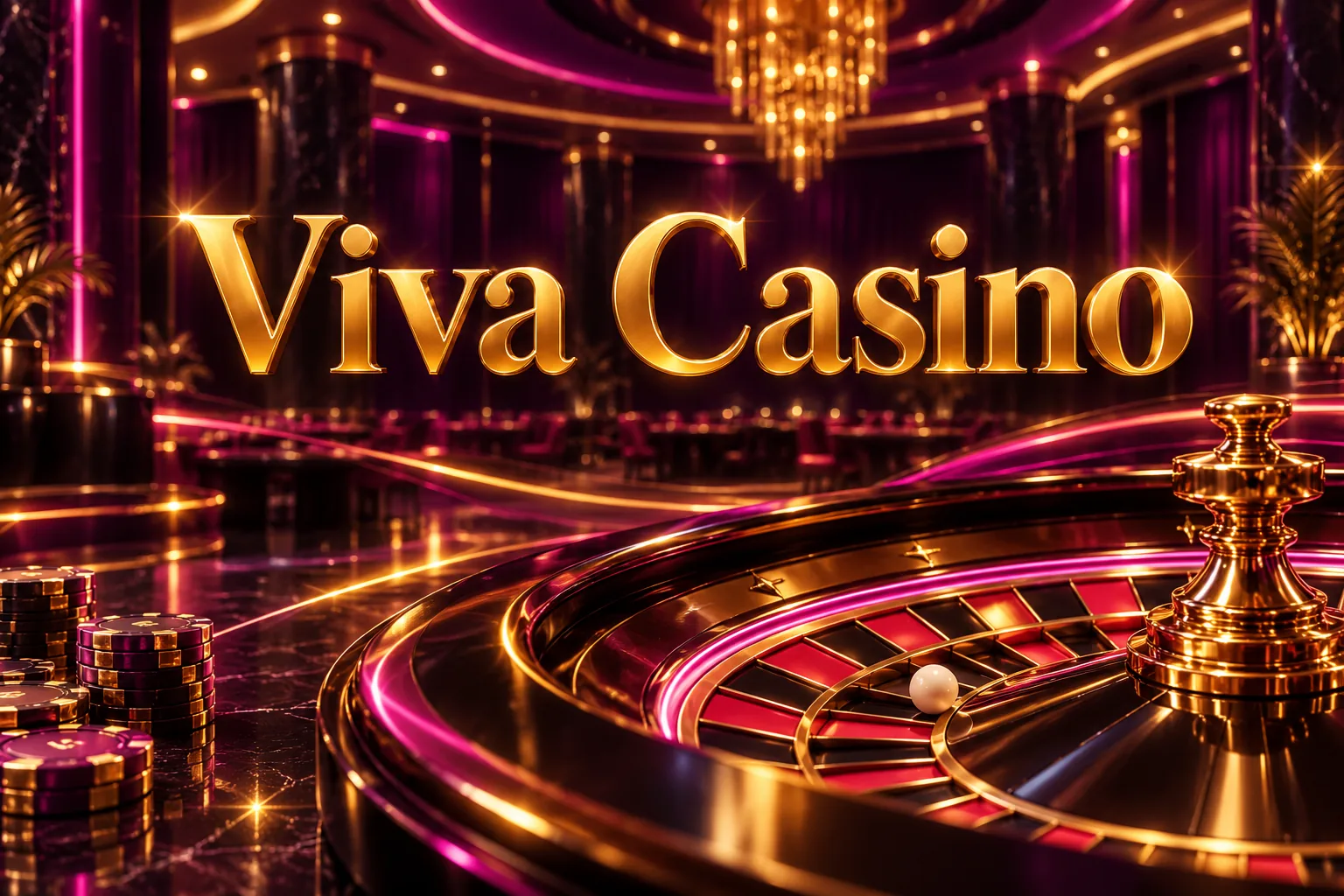 Vordmark dorado de Viva Casino sobre fondo purpura con el bono del 100% hasta $1.500.000 COP